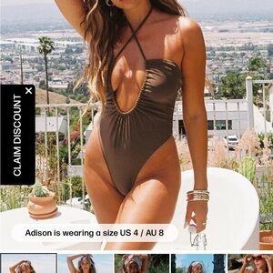 Princess Polly Brown One Piece Swimsuit
